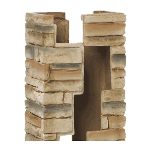 Deckorators 2 Piece Cast Stone Post Cover - Beige Stacked Stone