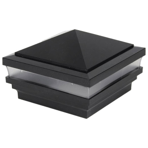 Colonial Pyramid Low Voltage Post Cap - Hammertone Black