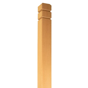 Double V Groove Newel Cedar - Closeup
