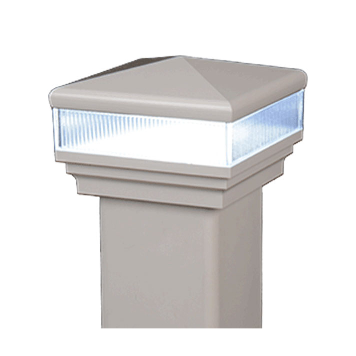 Contemporary Pyramid Scallop Lens LED Low Voltage Post Cap
