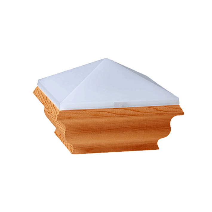Corbel Solar Post Caps by Deckorators - Nouveau Collection in Red Cedar