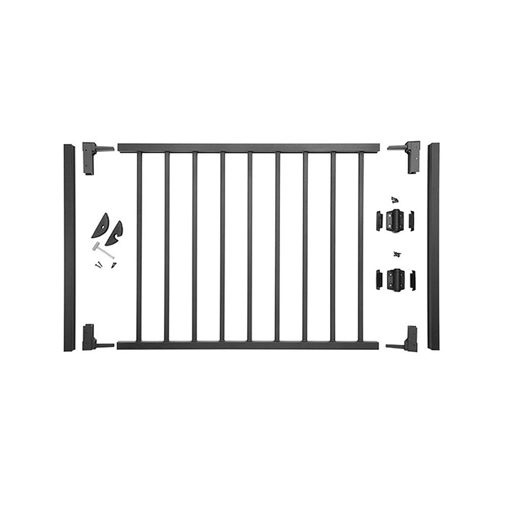 Deckorators ALX Contemporary Aluminum Deck Gate - Black Exploded