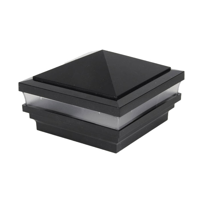 Colonial Pyramid Low Voltage Post Cap - Hammertone Black