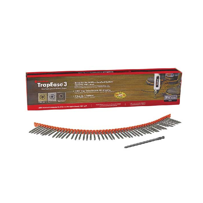 FastenMaster PamFast TrapEase 3 AutoFeed Composite Deck Screws