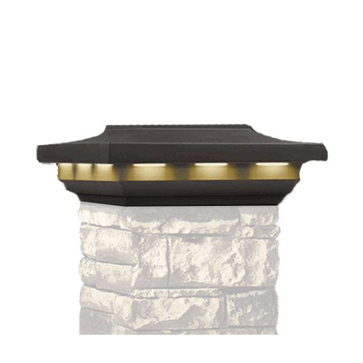 Solar Post Cap For Deckorators Cast Stone Post Covers - Woodland Gray