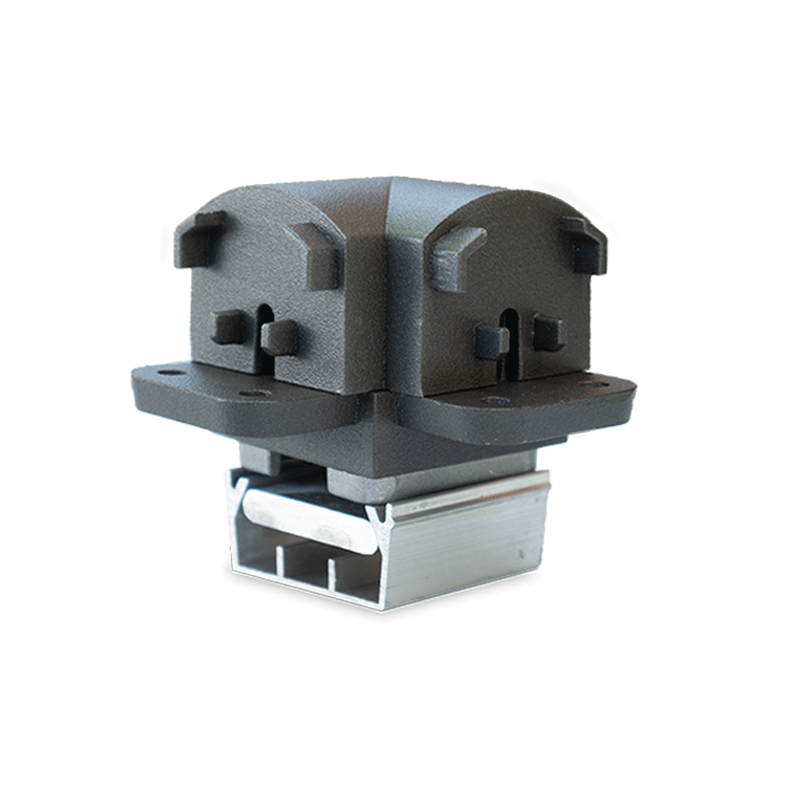 Westbury Crossover Bracket for Aluminium Railing Bronze Corner View