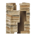 Deckorators 2 Piece Cast Stone Post Cover - Beige Stacked Stone