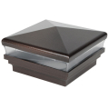 Contemporary Pyramid Low Voltage Post Cap - Antique Brown