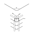 Prova Railing PA25a 90 Degree Corner for Steel Cable or Steel Tube Illustration
