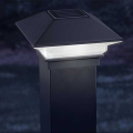 Deckorators ALX Contemporary Solar Post Cap Light - Black - Installed Lit
