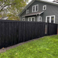 EXPERT Stain &amp; Seal Semi-Solid Stain - Black Stained Fence