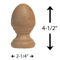 Acorn Finial with Rings - 3"
