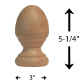 Acorn Finial with Rings - 4" 
