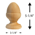 Acorn Finial - 4" Dimensions