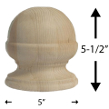 Acorn Finial - 6" Dimensions