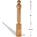 Rope Twist Ball Top Newel Dimensions
