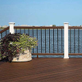 Vintage Lantern Trex Transcend Rail Kit With Black Aluminum Round Balusters